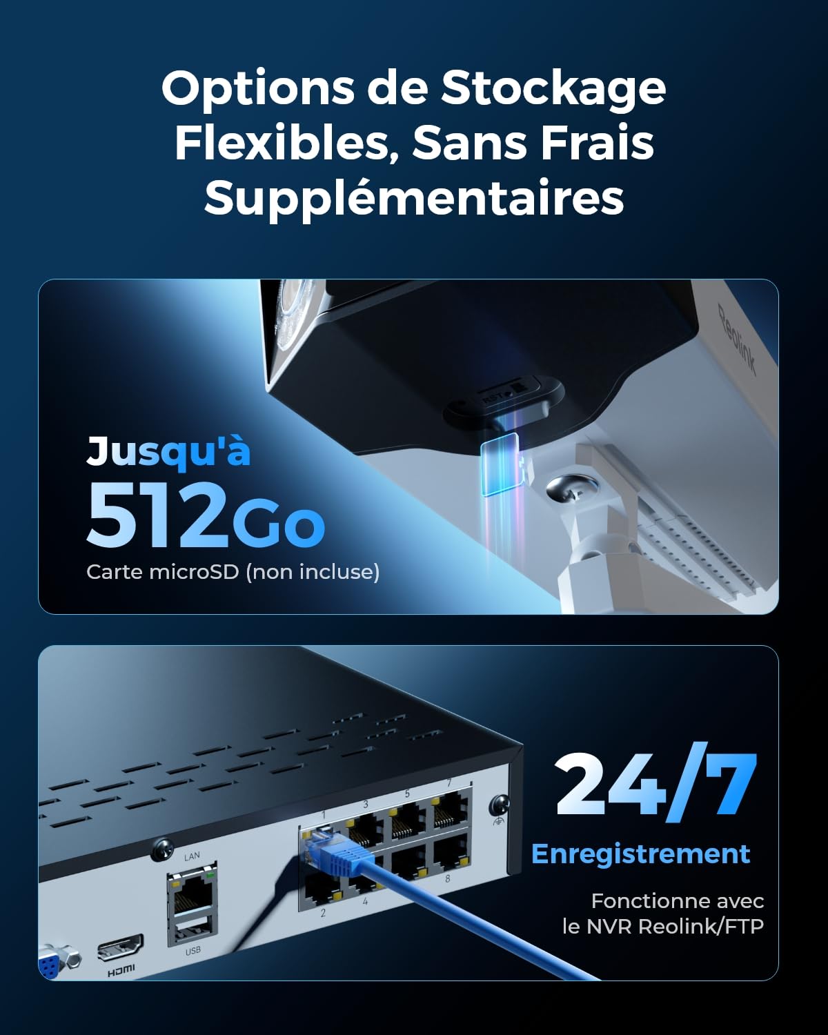 Reolink 16MP Caméra Surveillance PoE, Double Objectif Vue Panor à 180°, Suivi Mouvement, Vision Nocturne Couleur, Détection Personne/Véhicule/Animal, Audio Bidirectionnel, Etanche IP67, Duo 3 PoE