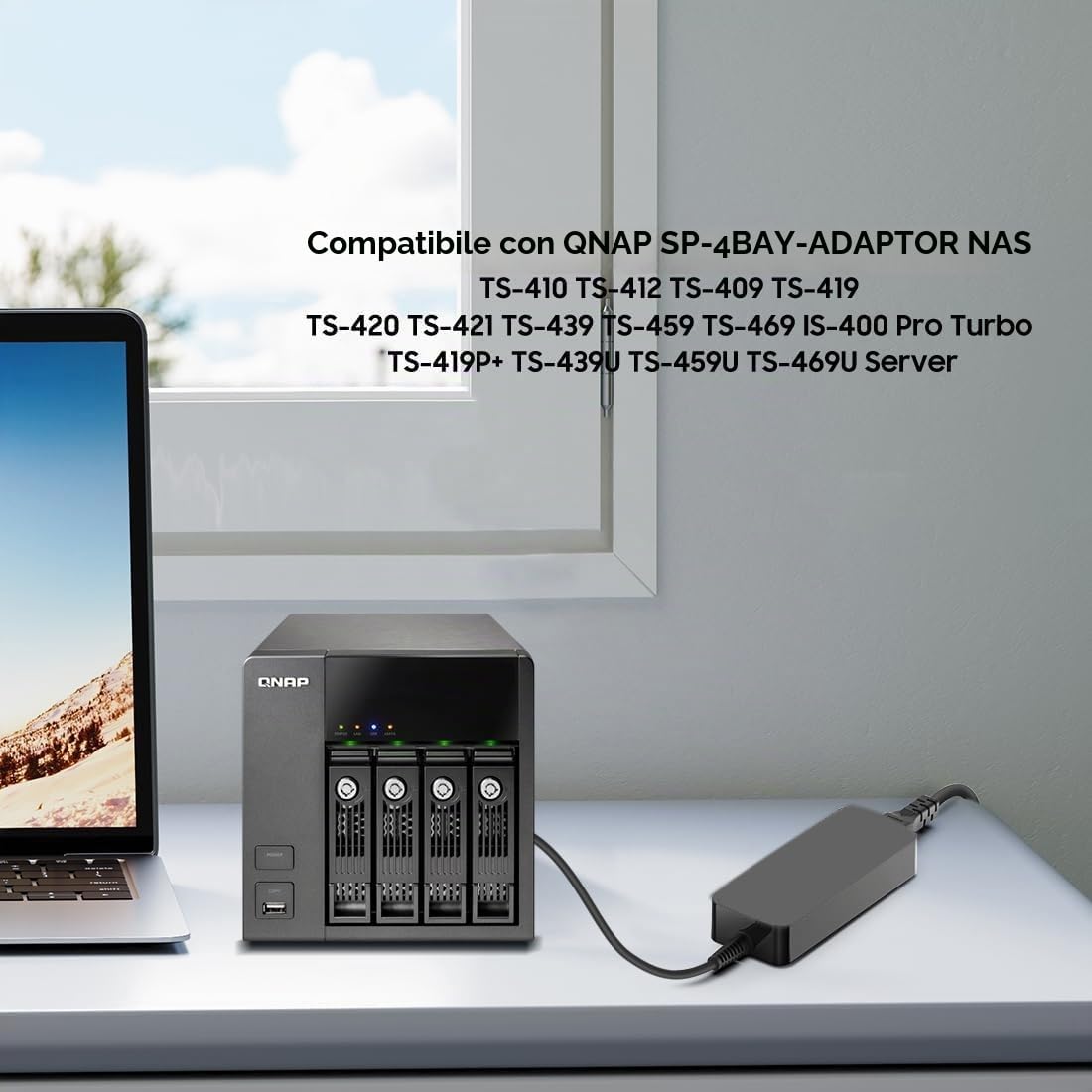KFD Alimentatore di rete da 12 V per QNAP Turbo TS419 SP-4BAY-ADAPTOR NAS TS-419 TS-420 TS-421 TS410 TS-412 TS409 TS-439 TS-459 IS-400 Server Synology DS1520 Adattatore 20 + AC. Adattatore di ricarica