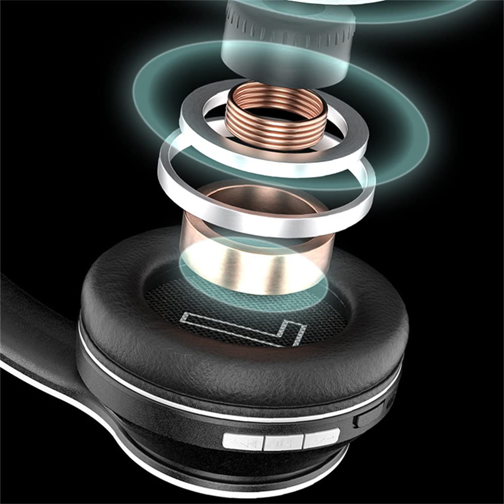 Bezprzewodowe słuchawki na słuchawach Bluetooth, słuchawki redukcji szumów z dźwiękiem stereo HIFI, miękkie nauszniki i lekka waga do długotrwałego noszenia,White