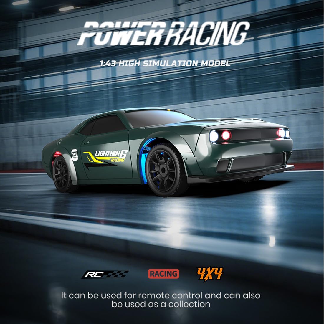 1/43 Mini RC Drift Auto z żyroskopem, 2,4 G, zdalnie sterowany samochód RC Drift, samochód sportowy z diodami LED, 15 km/h, w pełni proporcjonalny pojazd RC, prezent dla dorosłych
