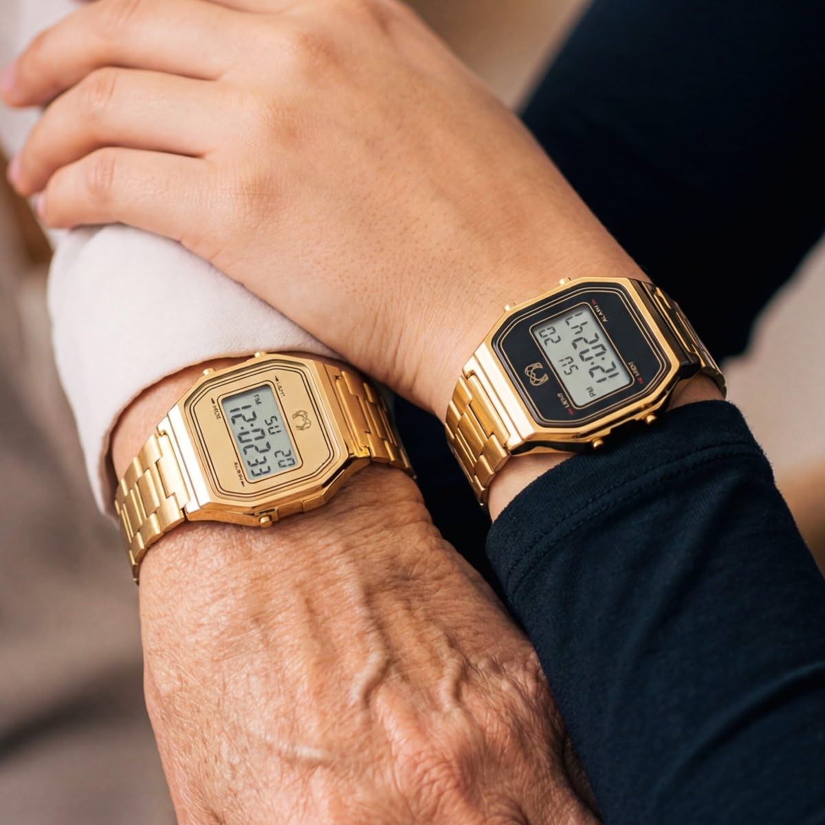 Reloj Digital Mujer Dorado Vintage - Acero Inoxidable, Resistente al Agua 3ATM, Maquinaria Cuarzo - Reloj Pulsera Mujer Estilo Retro, Regalo Mujer