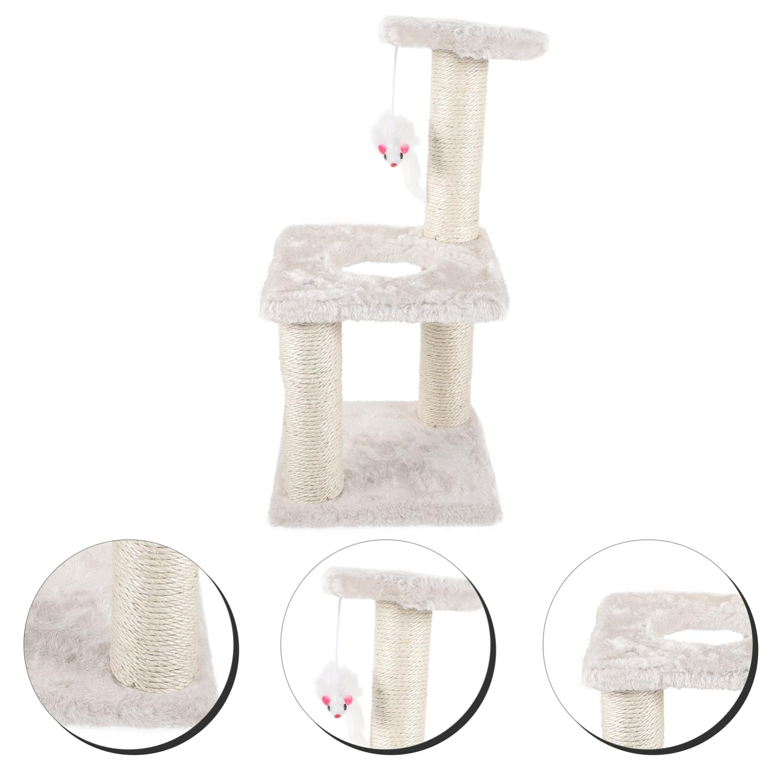 HAPINARY 3-Layer Cat Scratching Post Tall Scratching Tower for Cats Sturdy Large Tree