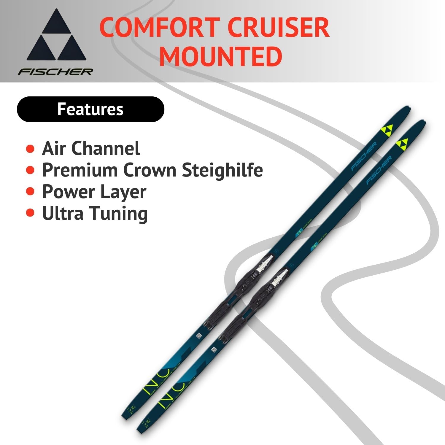 Fischer Langlaufski - Langlaufskier Set - Classic Langlauf Ski - Nordic Ski - Comfort Cruiser - inkl. Bindung Compact Step-In IFP (NNN)