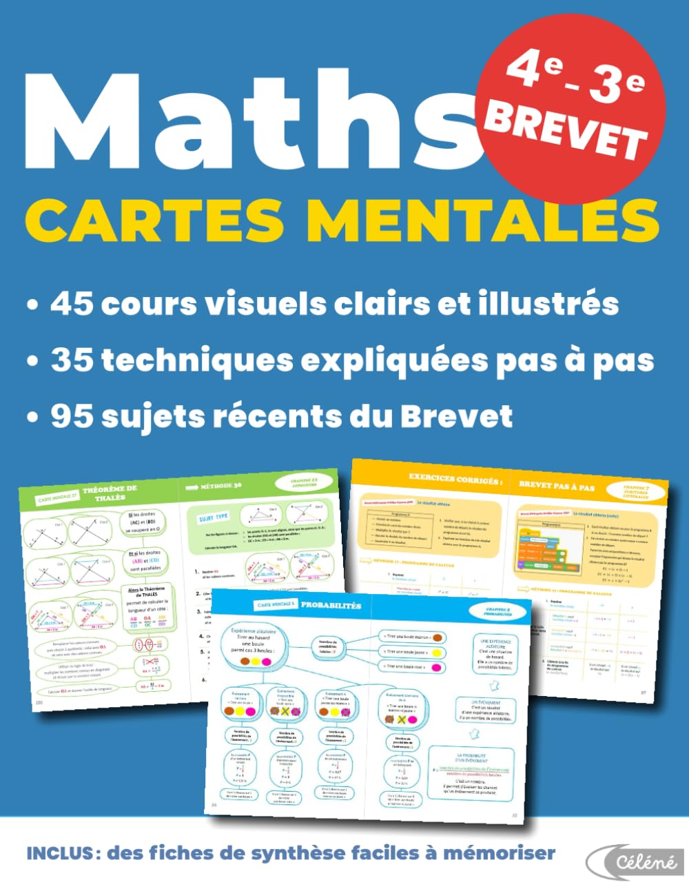 Maths CARTES MENTALES - 4e, 3e, Brevet 2025: Pour réussir facilement en maths au Brevet (French Edition)      Paperback – Large Print, December 28, 2024