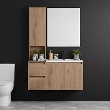 MORVANO 24" Bathroom Vanity with Ceramic Sink, Wood Vanity with Sink