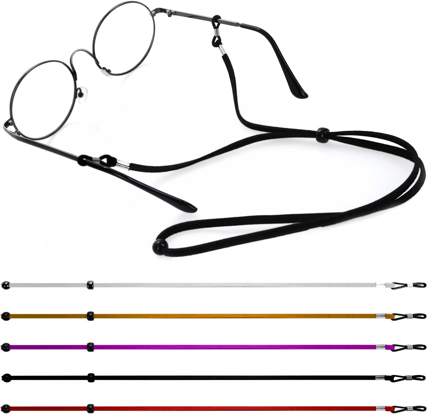 WLLHYFEye Glasses String 6Pcs Sunglasses Lanyards Sports Eyeglass Retainer Strap Adjustable Glasses Cord Fashion Eyewear Accessory Chain Sunglass Around Neck Holders for Men Women