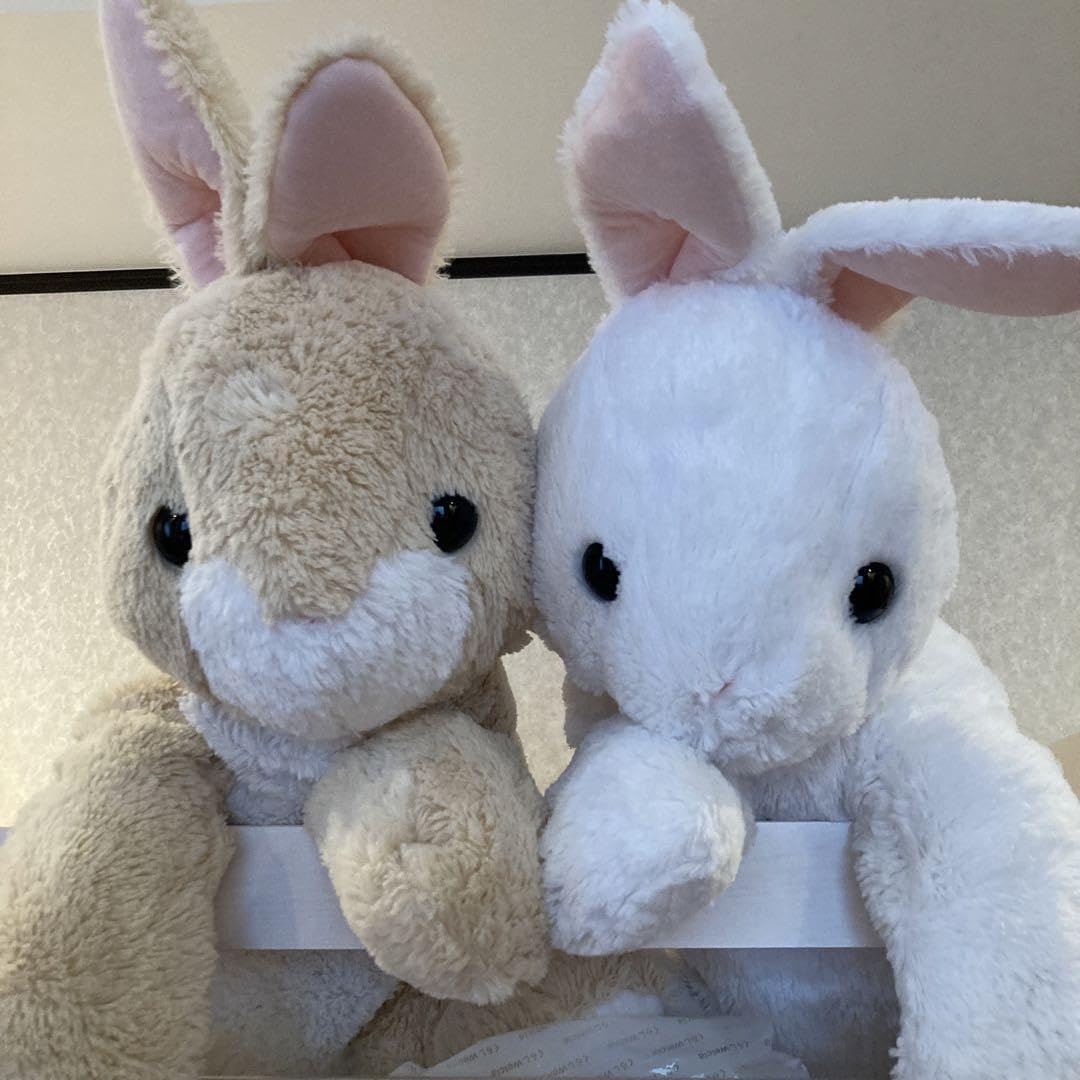 Amazon.co.jp: くったりウサギ でかBIGぬいぐるみ ホワイト ブラウン 2