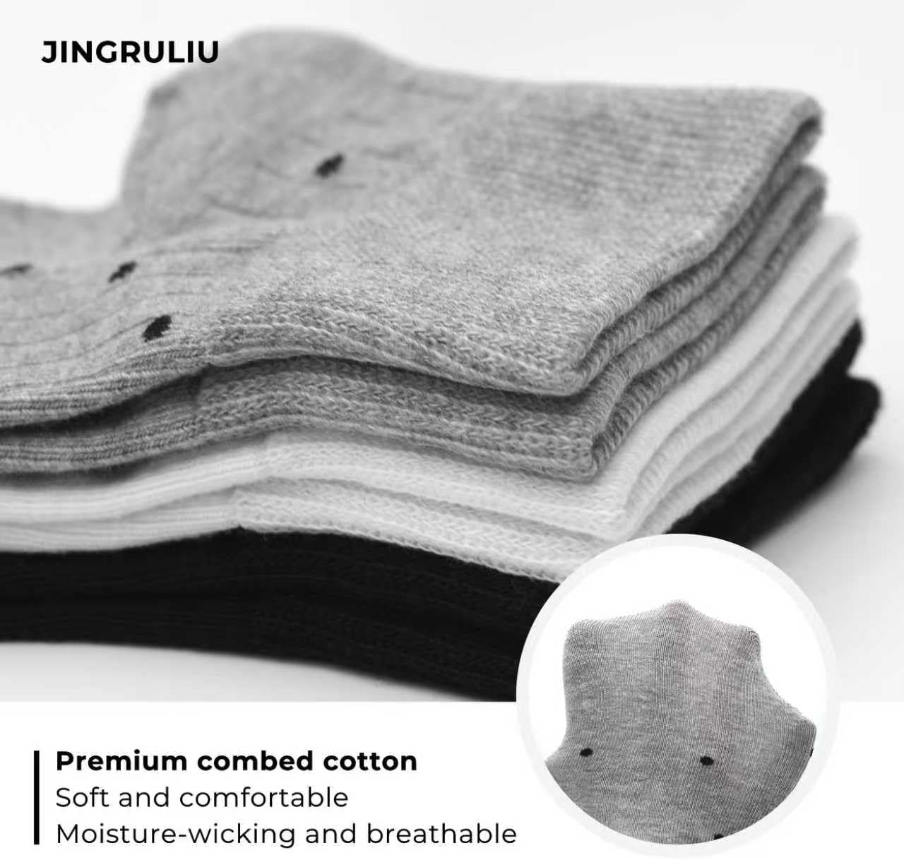 JINGRULIU 6 Pairs Womens Cotton Ankle Socks Cute Polka Dot Casual Socks Soft Breathable Low Cut Socks for Daily Wear