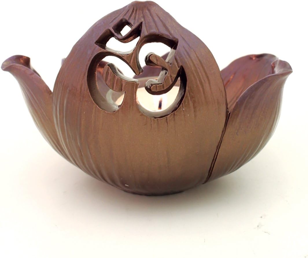 TLT 4.5 Lotus Flower Top with Om Symbol Candle Holder