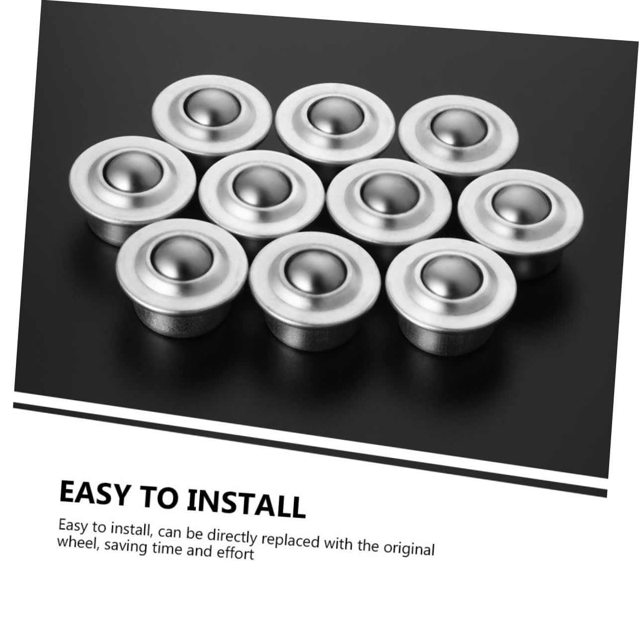 Generic 4pcs Caster Roller Transfers Ball Bearing Rollers Ball Caster Roller Silver Ball Casters Bearing Carbon Steel