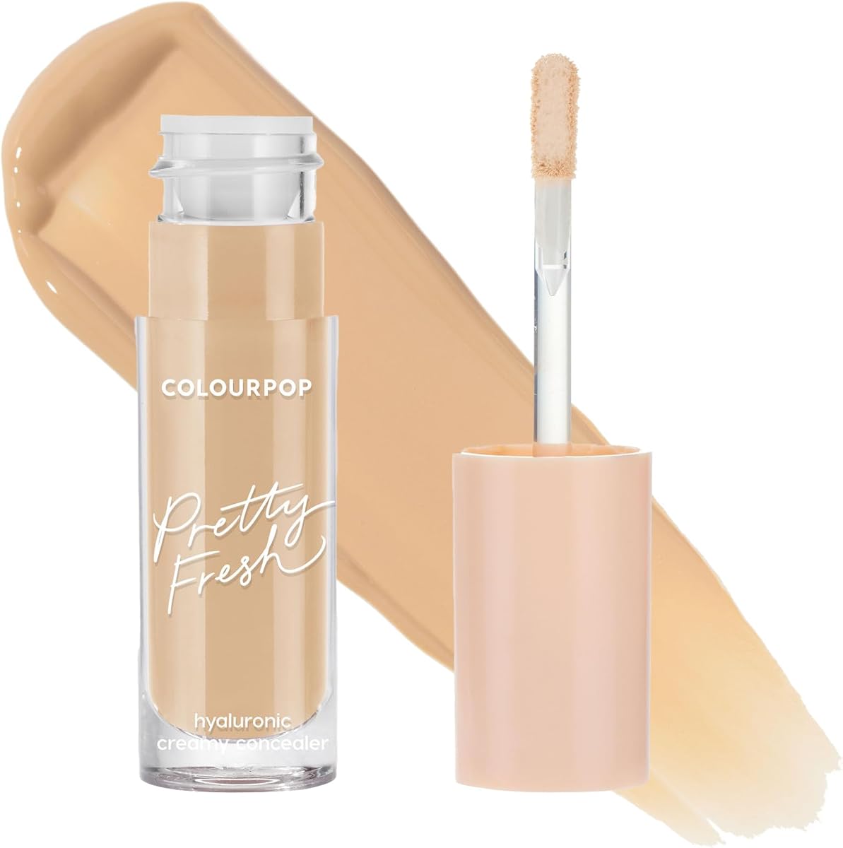 Corrector cremoso Pretty Fresh - Corrector de cobertura total con acabado natural - Formulado con ácido hialurónico y agua de coco para hidratación instantánea - Medio - 90 W (0,3 oz)