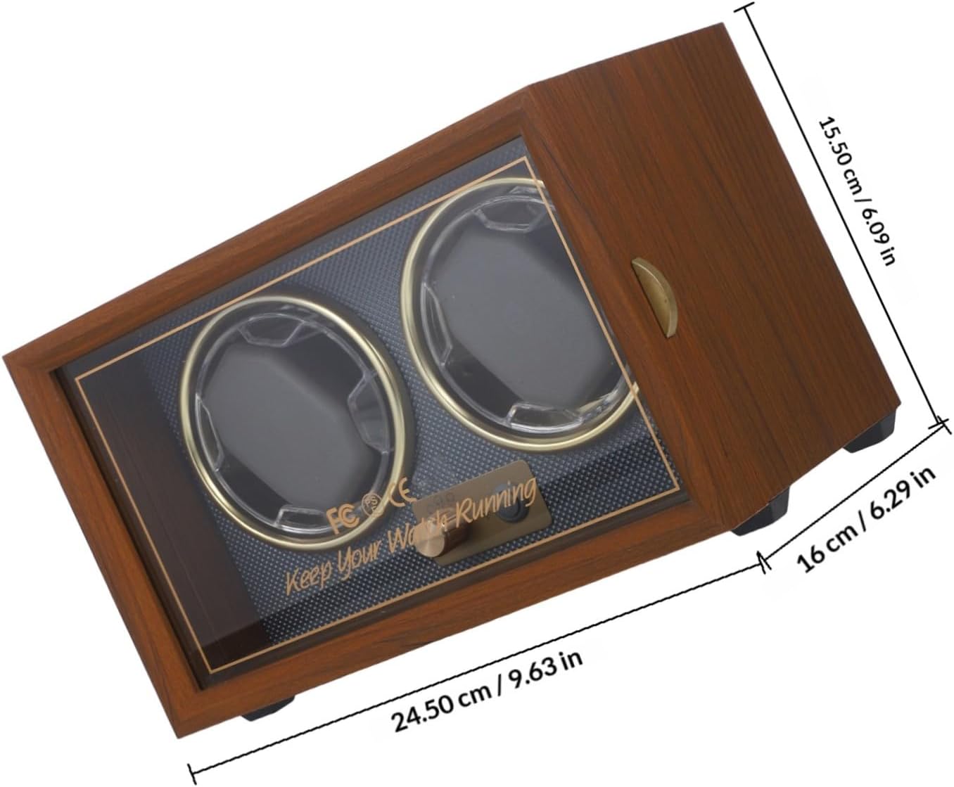 SOLUSTRE Wooden Watch Winder Box for Automatic Mechanical Watches Black Walnut Vintage with Adjustable 5-Speed Settings and Display Random Color