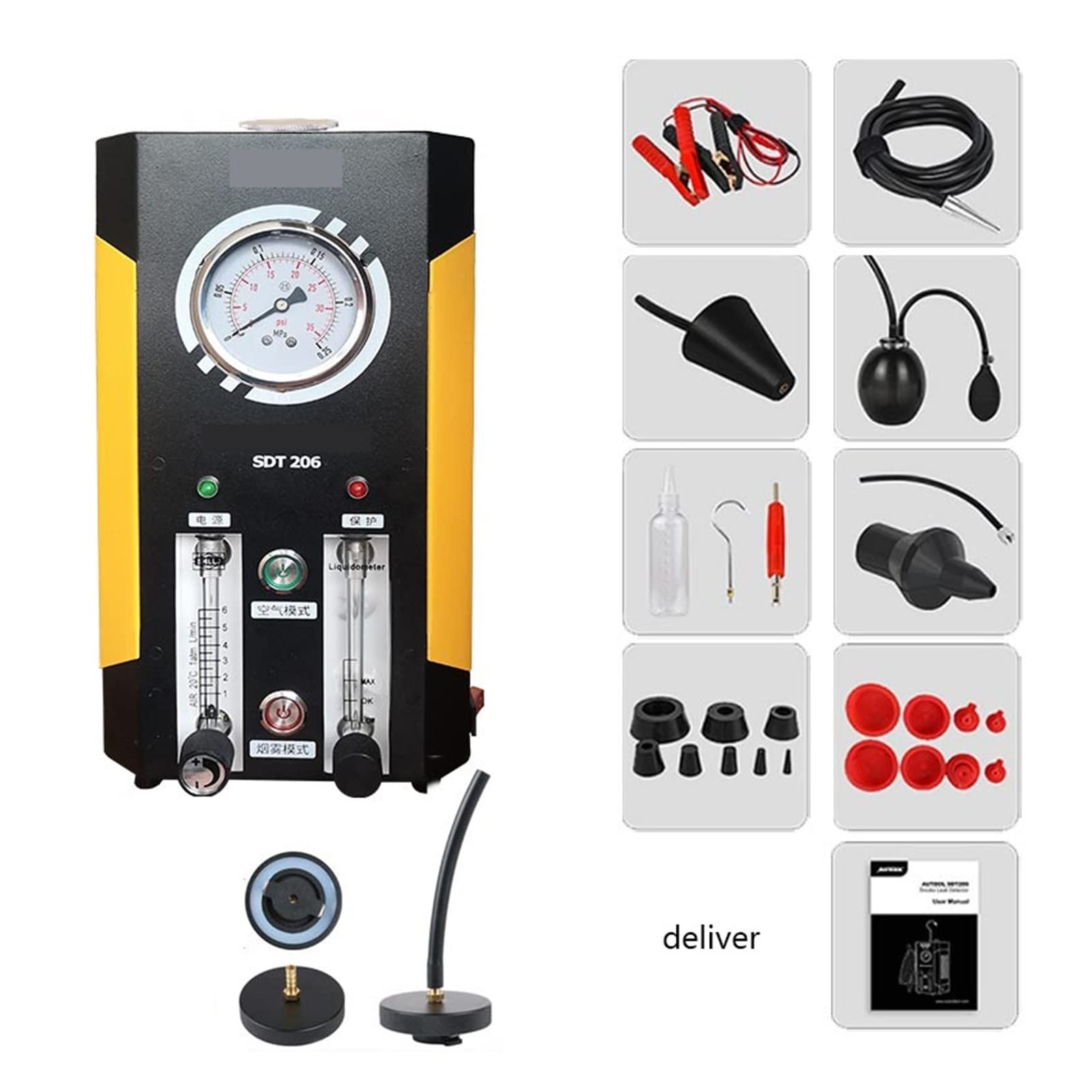 Máquina de humo automotriz for coche, generador, detección fugas, Detector, diagnóstico, reparación automóviles 12V,Confiable(SDT-106)