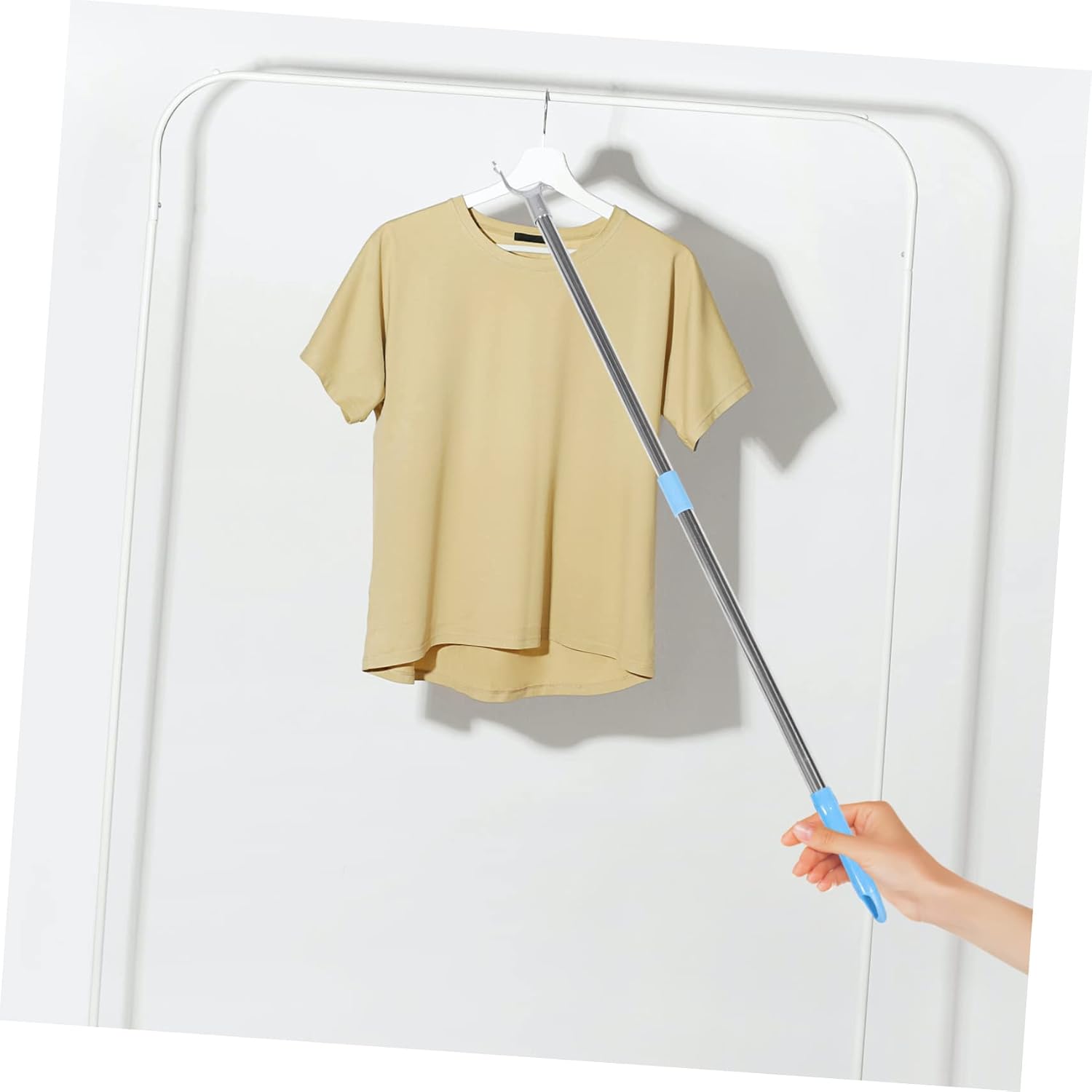 iplusmile Adjustable Telescoping Clothesline Prop Pole Aluminum Alloy Rod for Balcony Laundry Drying Detachable Section Extendable Reach Stick