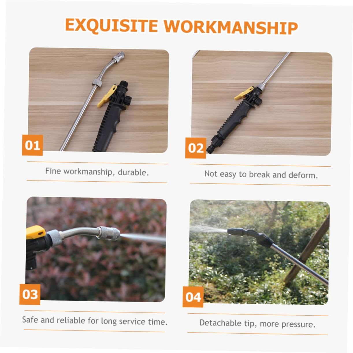 BESPORTBLE 2pcs Garden Spray Nozzle Cleaning Wands with Pressure Durable and Hose Washer for Multi Functional Use for Car Walkway and Home Cleaning
