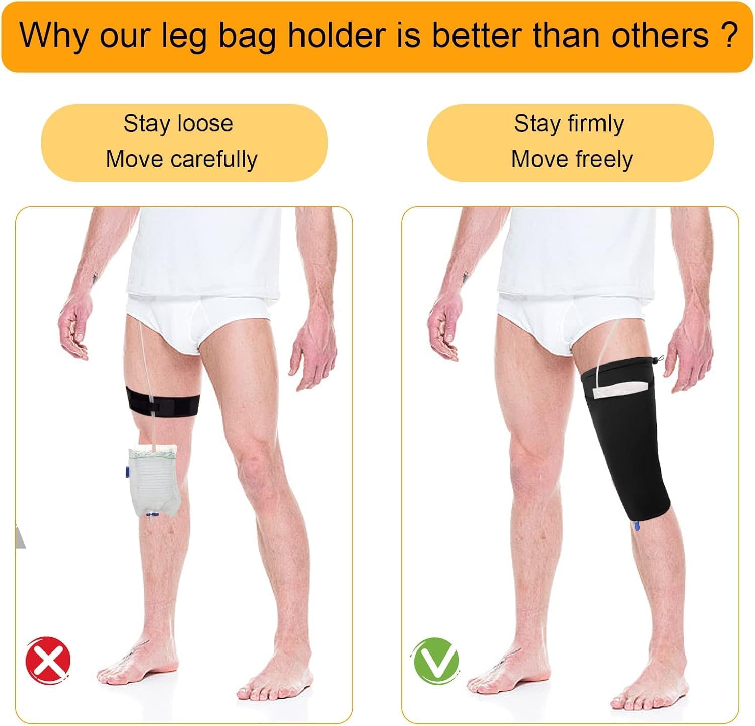 Catheter Leg Bag Holder, Catheter Sleeve Urine Leg Bag Fix Catheter Sleeves