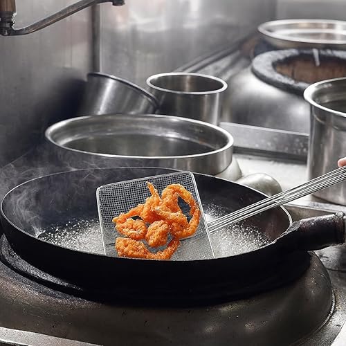 Miniatura 5 de 2 piezas de freidora cuchara espumadera cocina araña freidora espumadera colador para cocinar cuchara coladora profunda cucharón aceite mango largo