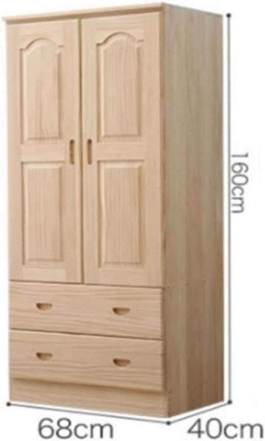 Wardrobe Wardrobe Modern Simple Two Door Wardrobe Home Bedroom Small Wardrobe Large Wardrobe (Color : Natural2 Size : 180x50x80cm)