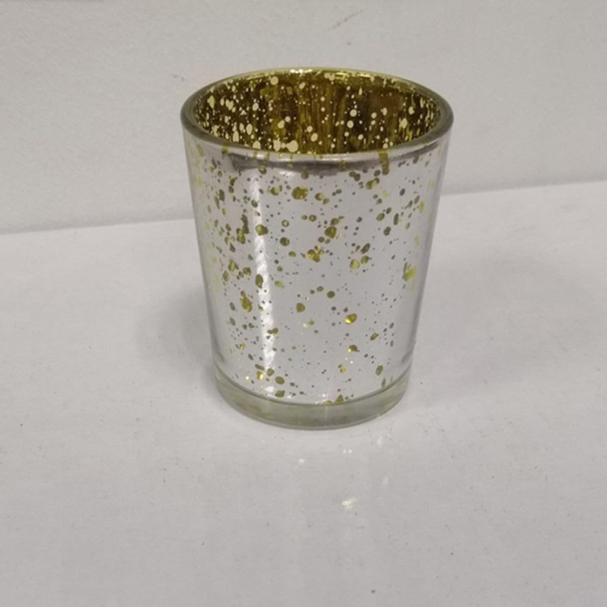 12 Stück Glas Teelichthalter Selbstgemacht Kerzenhalter aus Glas Gelb