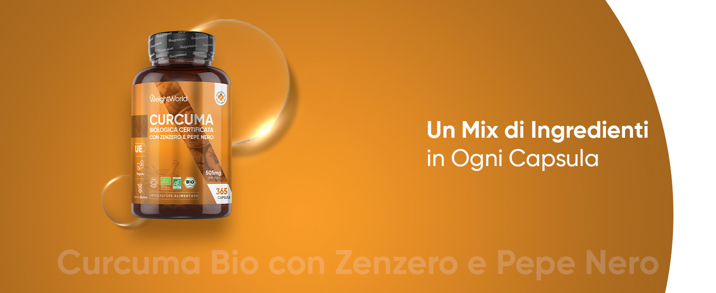 Curcuma Bio Con Piperina E Zenzero, 365 Curcuma Capsule - Foto 6