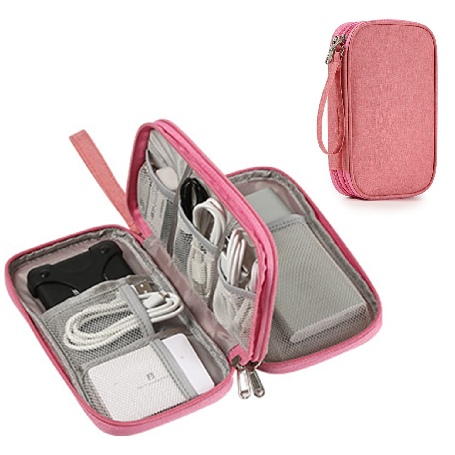 Organiseur électronique,Sac De Voyage Pour Accessoires électroniques,étui De Transport Portable,étanche,Double Couche,Sac De Rangement Tout-en-Un Pour
