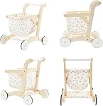 labebe Push Walker Stroller Baby Walker, Push Toy for Toddler, Pull Wagon for Kid, 2-in-1 Activity Push Walker for Infant/Child, Sit to Stand Learning Walker, Wooden Play Wagon 4 Wheel, Doll Push Toy(Doll not Included)