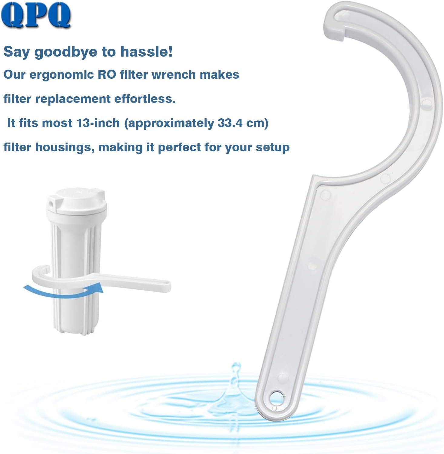 QPQ Water Filter Housing Wrench Set with O-Rings, 2 Wrenches and 6 Replacement Rings, Compatible with APEC Systems