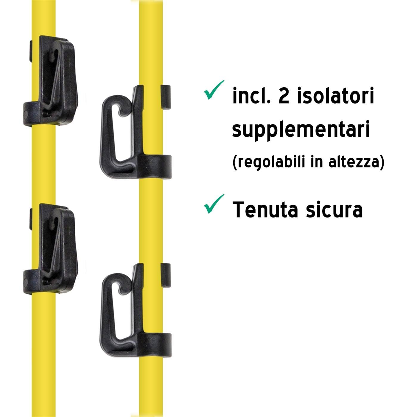 VOSS.farming 10 pz. Pali in Fibra di Vetro, Lunghezza 155 cm, a Punta Singola Lunga, ovali, per recinzioni elettriche