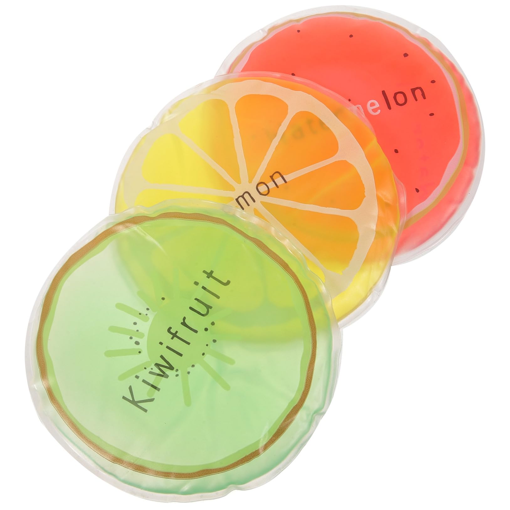 Borsa Ghiaccio Gel Riutilizzabile Frutta 12 Pezzi in Pvc | 12 Pezzi, Design Tondo a Tema Frutta, per Infortuni Sportivi, Facile da Usare e Operare