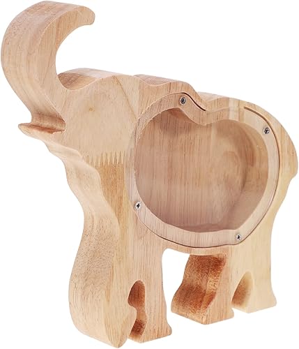Banco de elefantes para niños y niñas, alcancía de elefante, caja de ahorro de dinero de madera para el hogar