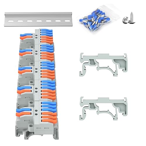 Miniatura 39 de 8 piezas de bloques de terminales TBD, 600V 10A 0.5-1.5mm², bloques de terminales de tornillo montados en riel DIN desmontables y ensamblables