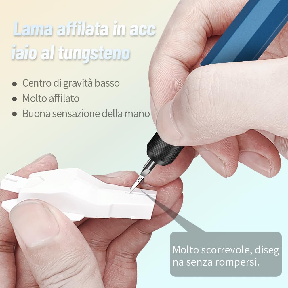 stedi Model Scriber, Lame in Acciaio Al Tungsteno Da 0,15 mm, Per Modellismo Hobbystico, Modello in Scala Rg, Kit Di Modellismo Gundam, Per Incidere Linee, Incisioni, Linee Di Pannelli, Resina