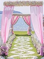 Vista 10 de Telones de fondo amarillos de 5 x 7 pies (2 paneles de 2.5 x 7 pies), cortina de poliéster para fotos, cortinas de gasa transparente, 2 paneles