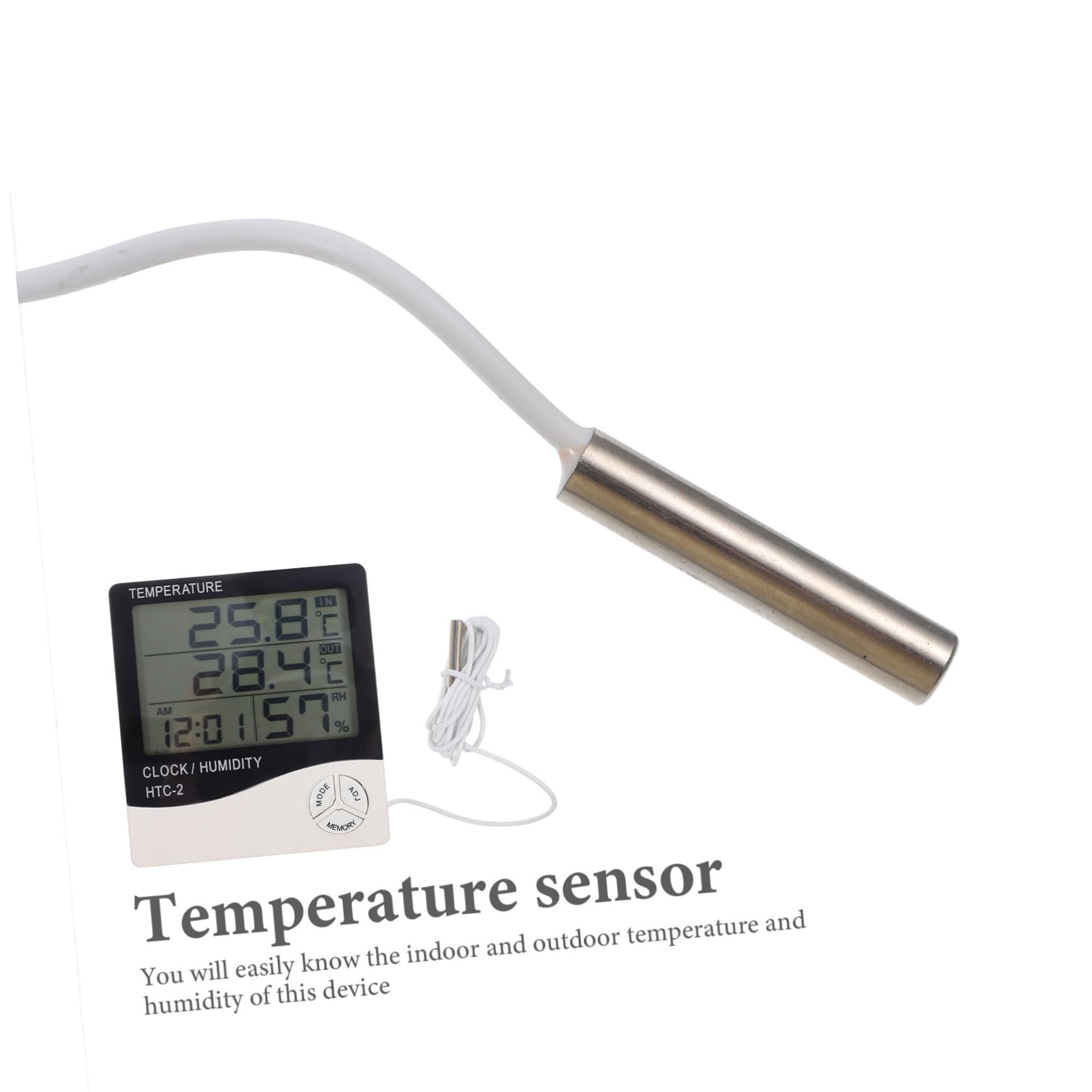 Sosoport 2 Sätze Thermometer Thermal- Aufkleber Tank Sonde im Freien Monitor aquarium temperaturanzeige gewächshaustheometer hygrometern digitales Hygrometer Aquarienhygrometer Plastik Weiß