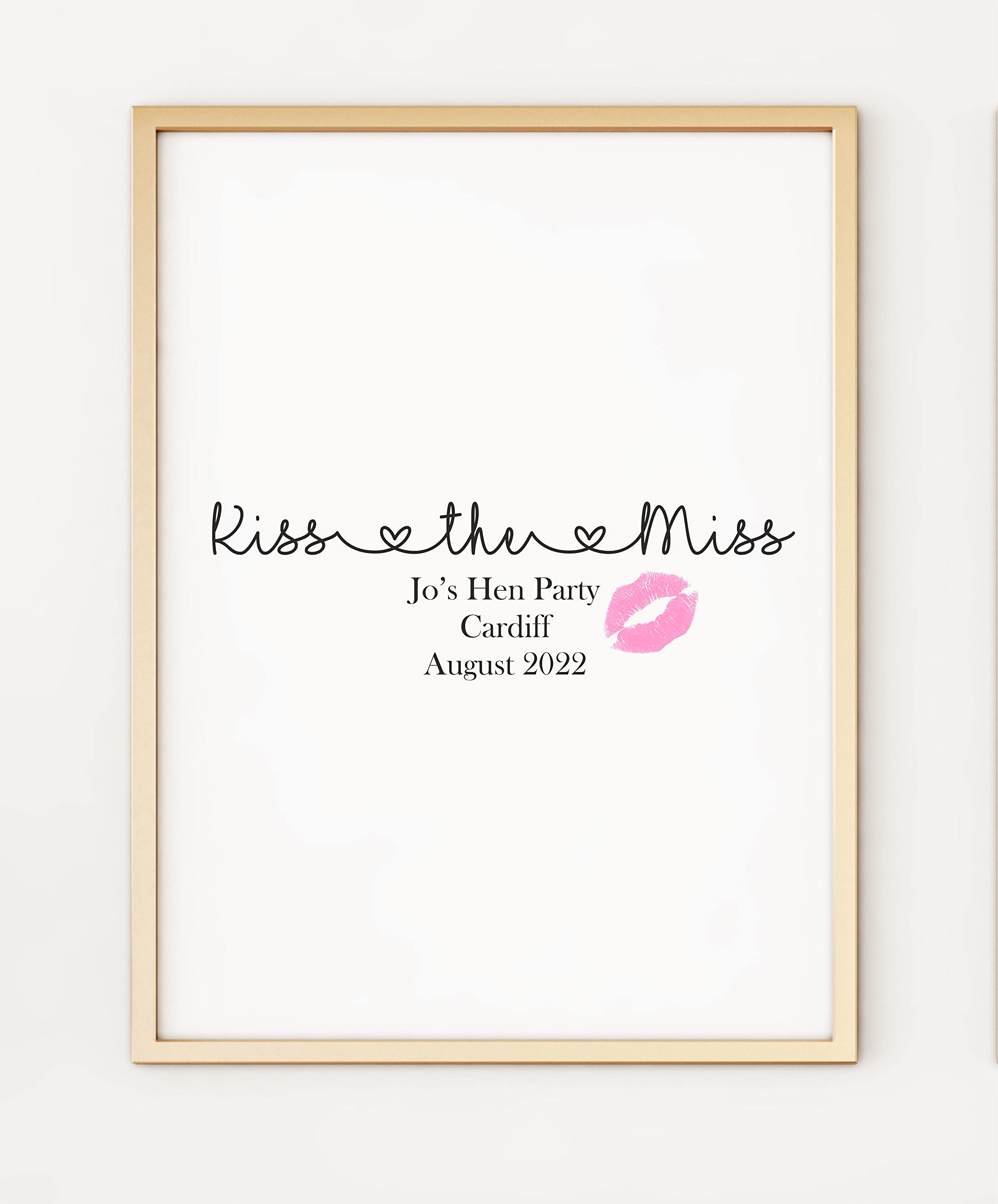 Kiss the Miss Goodbye Hen Party A4 Poster Print PO479