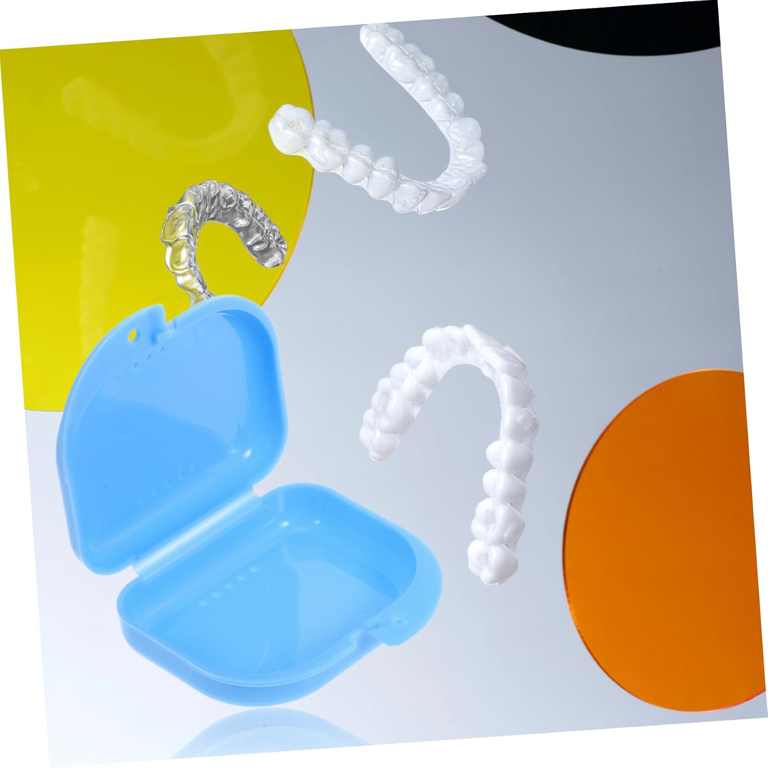 2pcs Retainer Holder Case Lightweight Portable Box for Travel Safe Storage for Aligners Compact Design for for Outdoor Use
