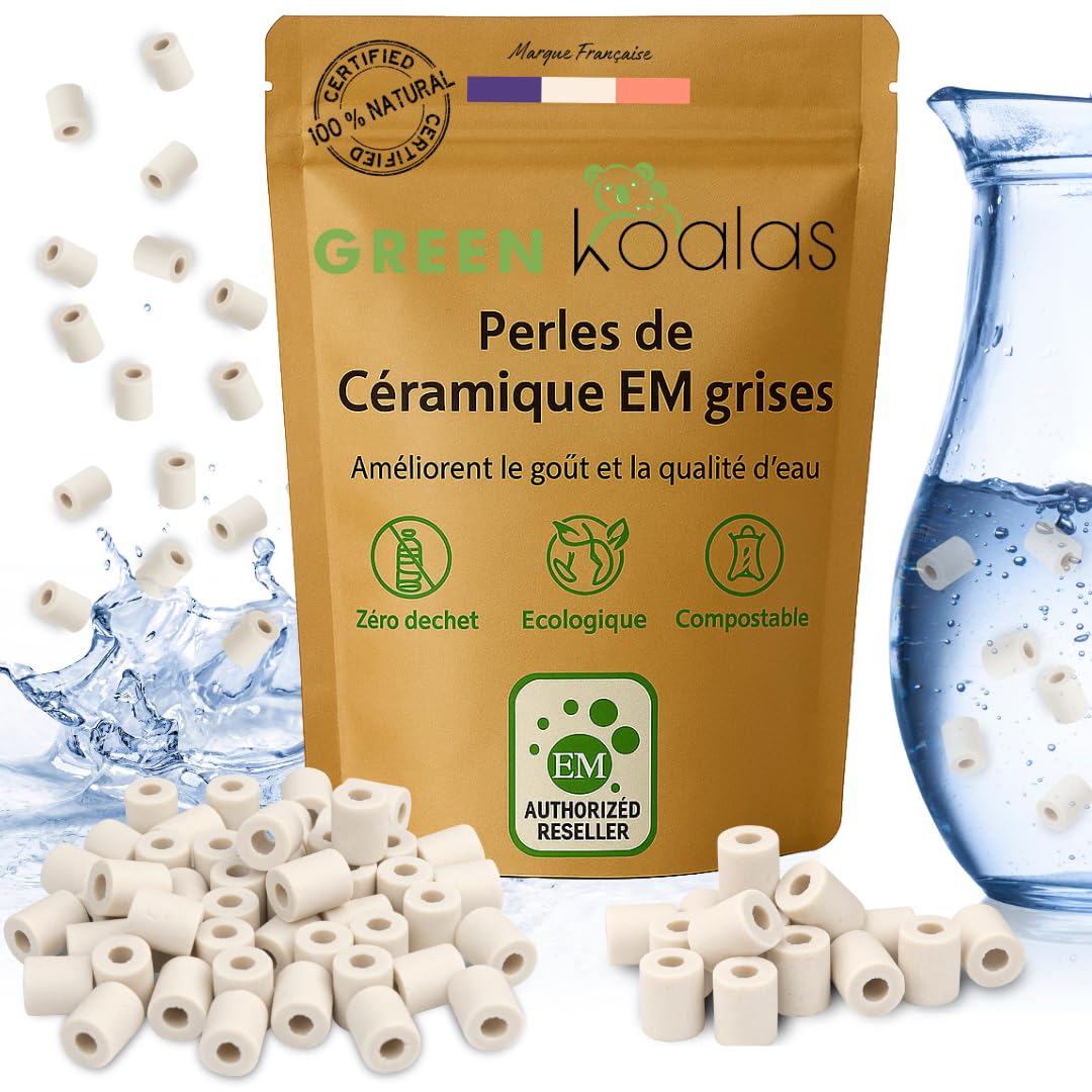 X100 Perline Ceramica EM Grigie ai microrganismi efficaci Sfere Purificatore Naturale per Filtrazione Acqua Rubinetto Caraffa Fontana Macchina da Caffè Bollitore Elimina Clore Calcareo