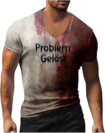 Problem Gelöst Halloween Tshirt Damen - Blutiges Graphic T-Shirt Mit Grusel-Print