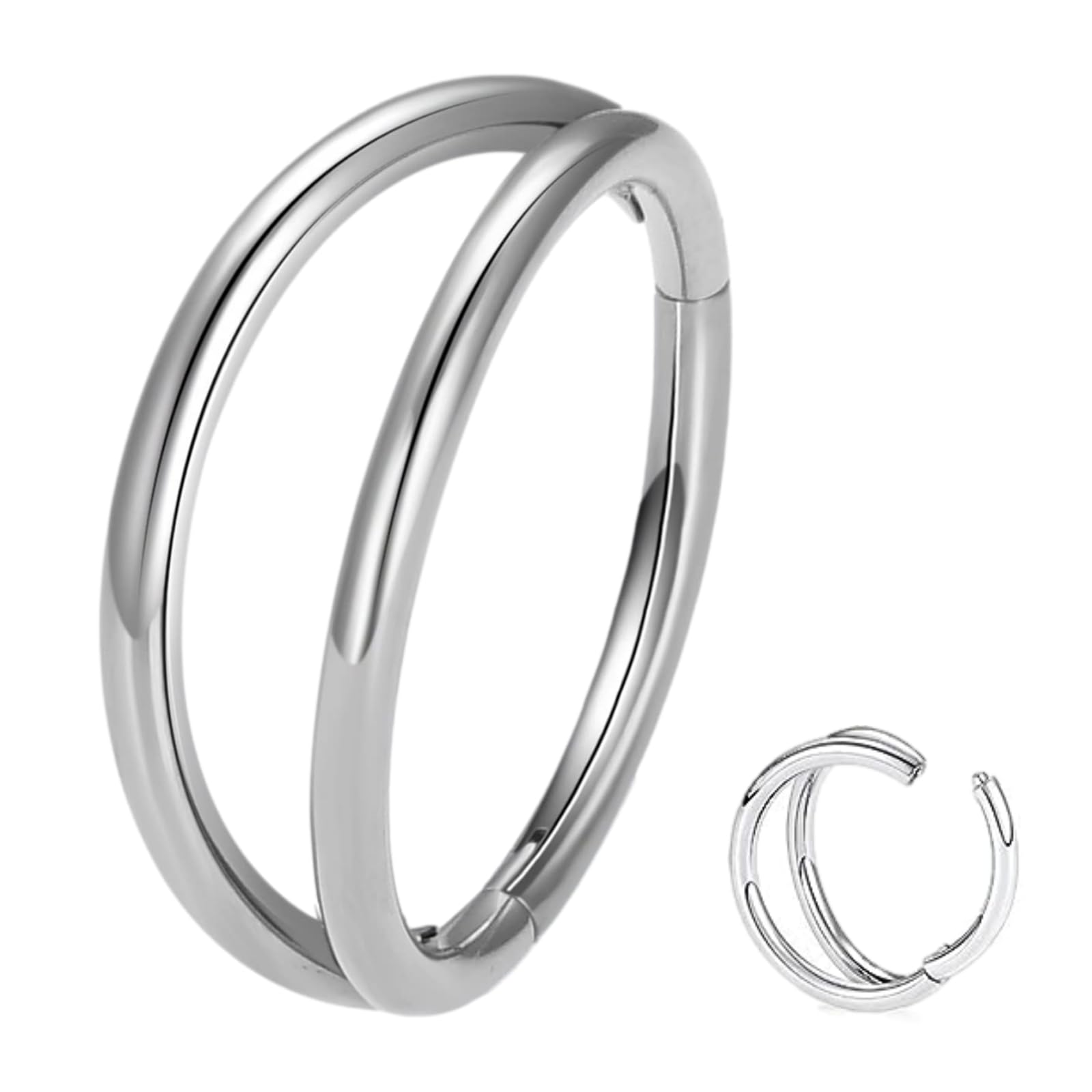 G23 Titanio Hipoalergénico Anillo de la Nariz Oro Plata Negro Septum Helix Cartílago Concha Anillos de Segmento Anillos de Labio 14G 16G Espesor 6MM/8MM/10MM/12MM Aro de Nariz 1 Pieza — view 10