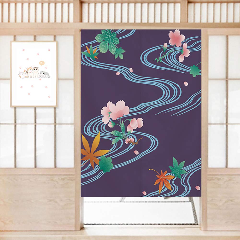 Tapisserie suspendue ukiyoe en lin en coton noble rideau de porte noren japonais premium