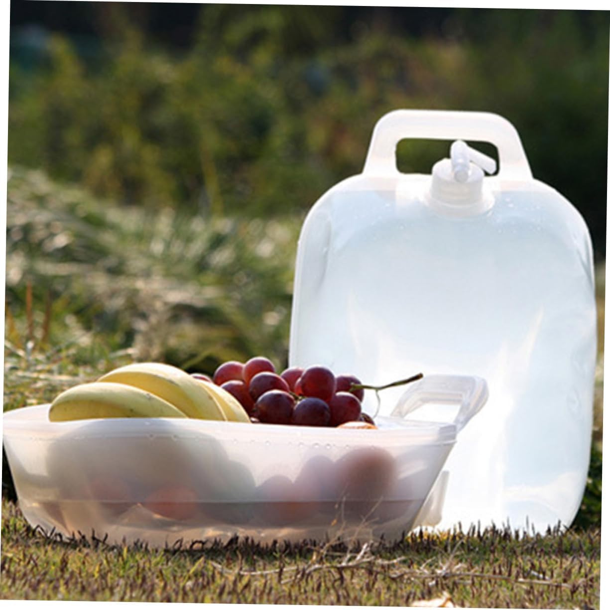 POPETPOP 1Pc Large Portable Collapsible Water Tank Outdoor Camping Reservoir with Spigot Durable Pe Material Lightweight Water Container for Hiking Emergency Use and Vehicle Storage