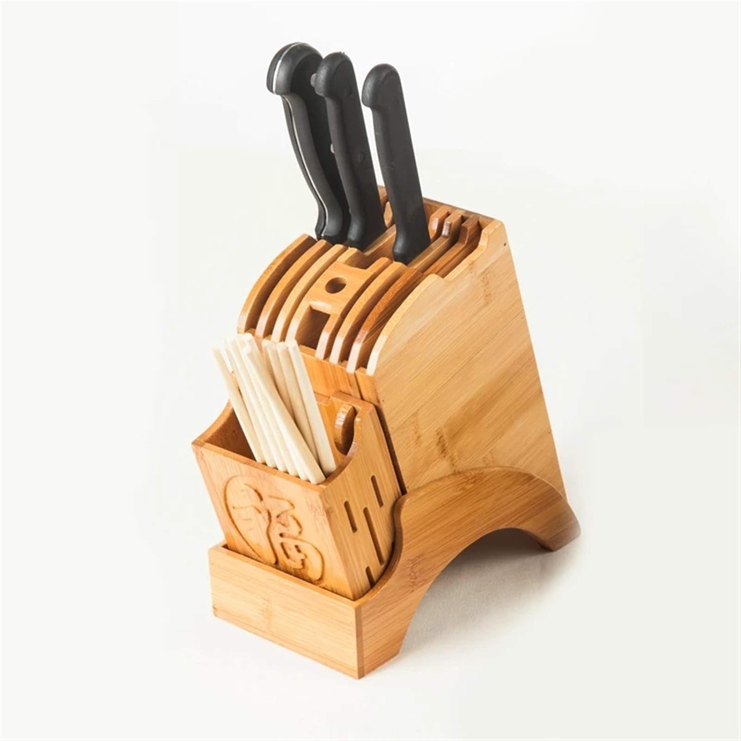 IRDFWH Wood Kitchen Knife Holder Chinese Style