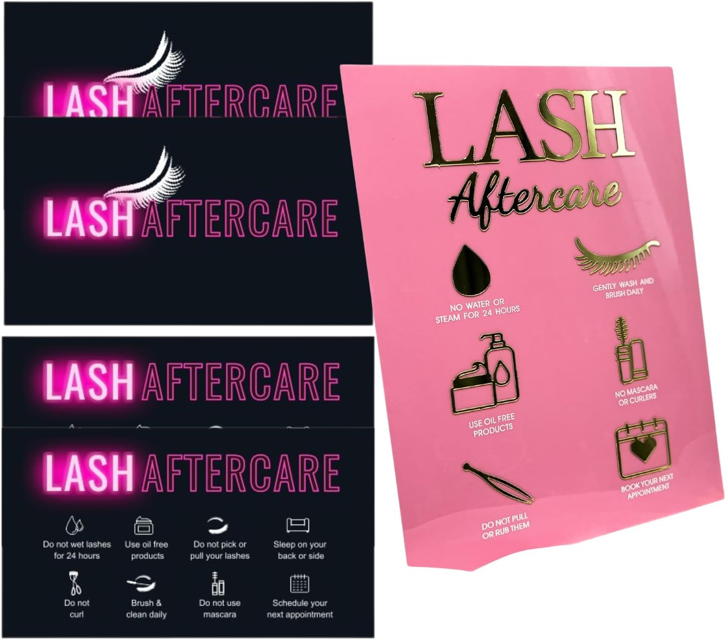 Lash Extension Aftercare Card & Eyelash After care Advice Acrylic Sign