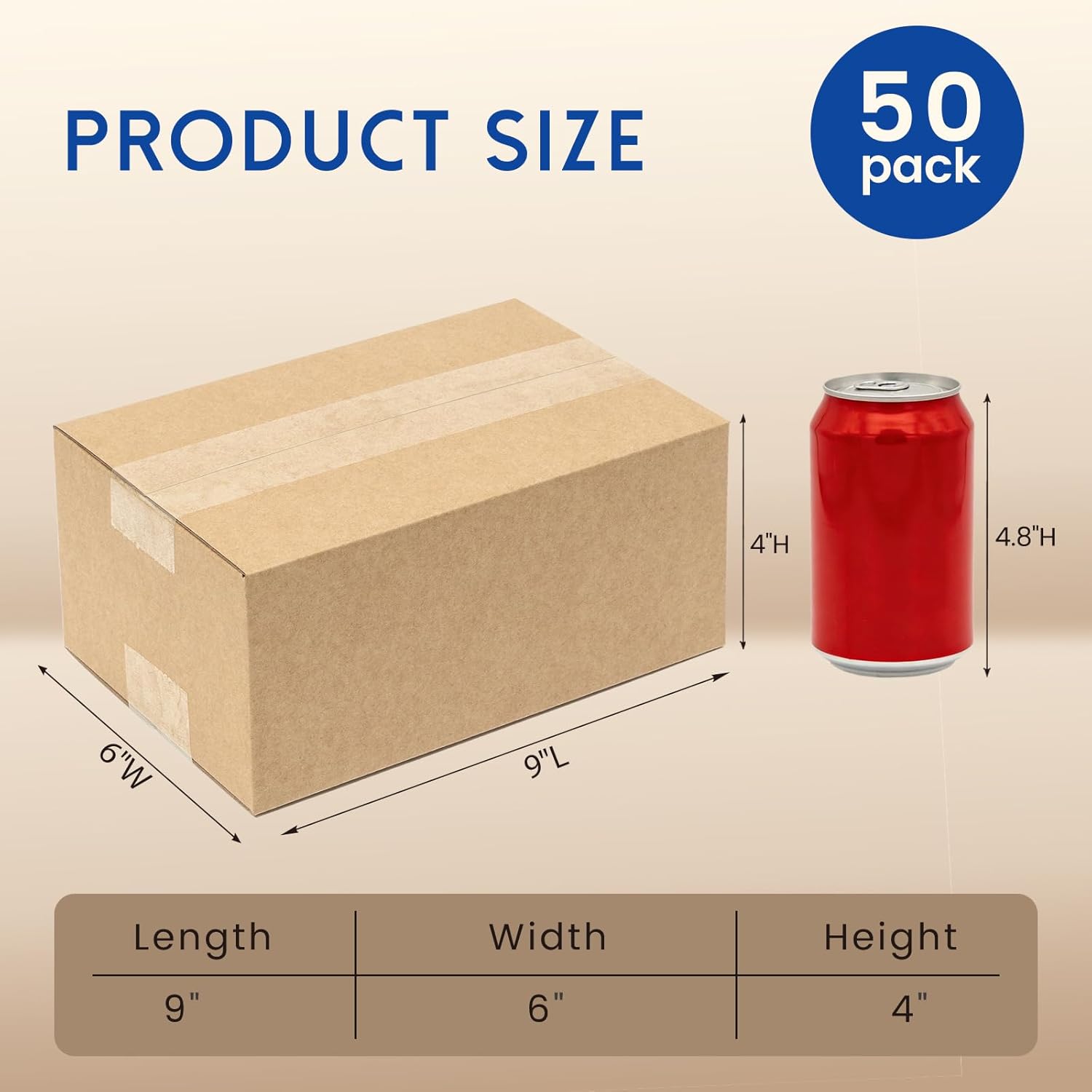 Mefleet 9x6x4" Shipping Boxes 50 Pack - Small Corrugated Cardboard Mailing Box Packaging for Small Business - Brown Mailer Packing Supplies