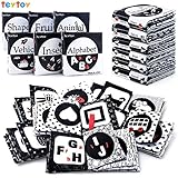 teytoy Black and White Baby Books Toys My First Soft Sensory Book, Nontoxic Fabric High Contrast Cloth Crinkle for Infants Boys and Girls Early Educational Toys Perfect for Baby Shower -Pack of 6 - Image 1