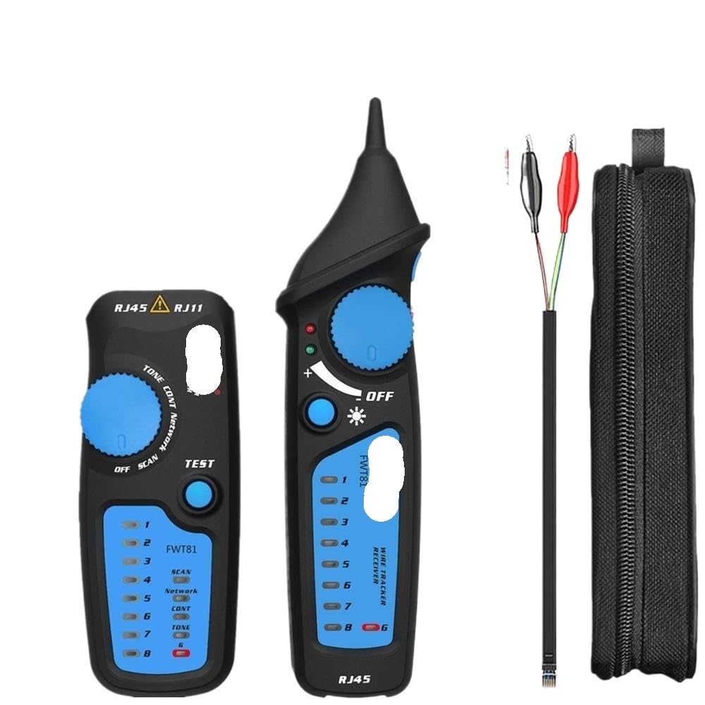 Localizzatore di cavi rete RJ45 LAN Finder Segnale RJ11 Cavo telefonico TV Linea elettrica Tester 5G Cat5 Cat6 Smart Professional(FWT81)