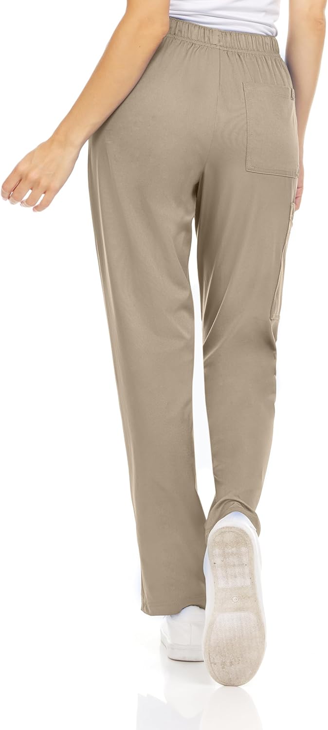 MediChic Women's 6-Pocket Scrub Pants – Cargo Straight Leg, 4-Way Stretch, Anti-Wrinkle, Flex Fabric Workwear Uniforms - Image 4