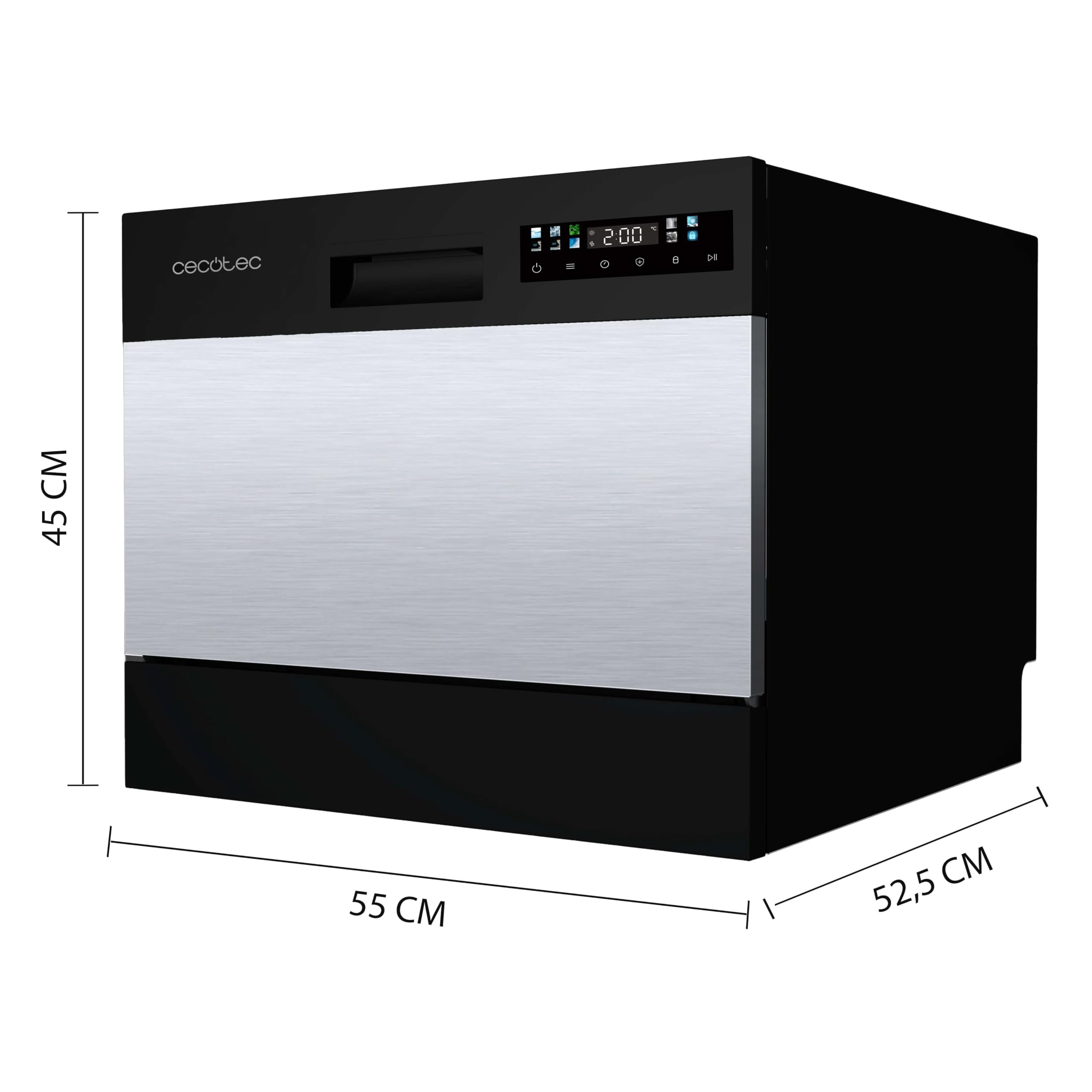 Lavastoviglie Cecotec Bolero Aguazero 6500 - 60 Cm, 15 Posate, 6 Programmi, Motore Inverter, Acciaio Inox