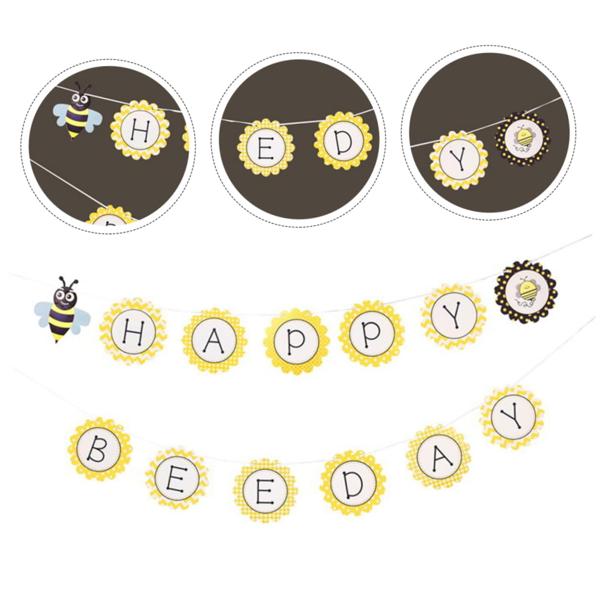 TOYANDONA 6piezas Guirnalda De Banderines De Flores De Papel Para Decoración De Cumpleaños Fiesta Day Para Celebraciones Infantiles y Eventos Festivos