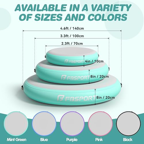 Miniatura 7 de FBSPORT Colchoneta inflable de entrenamiento de gimnasia de aire de 2.33.34.6 pies con bomba, 48 pulgadas de grosor para el hogar, entrenamiento,